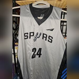 Youth xl spurs reversible black silver #24 jersey
